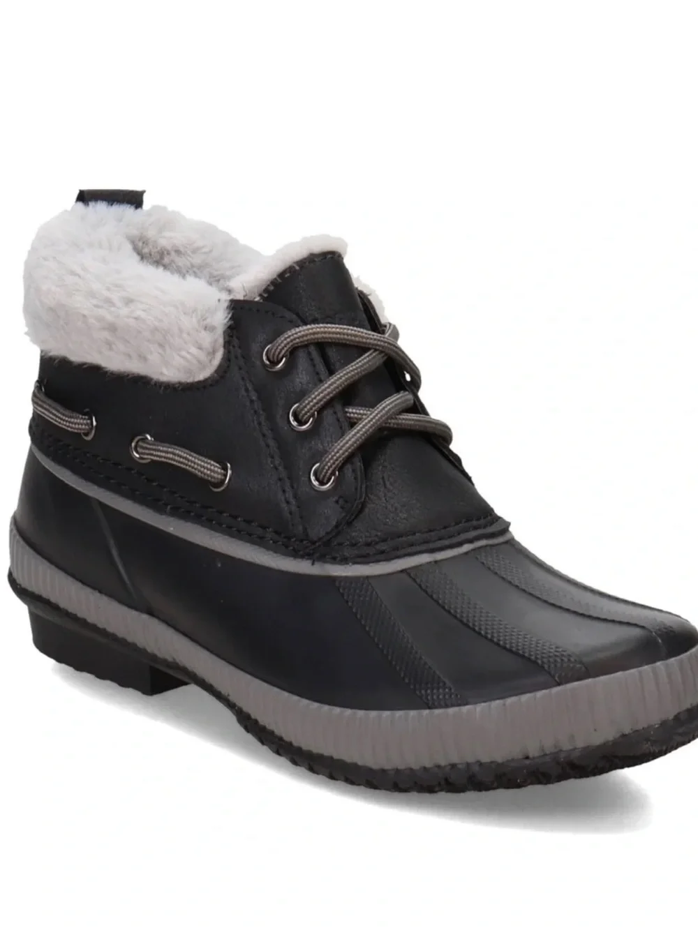 JSport jambu Black Mary Waterproof Faux fur Collar Duck Boots Size 8 Women’s